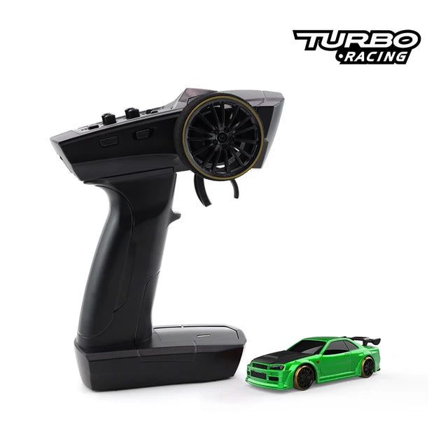 TURBO RACING C64 1/76 Green Full Scale Mini Remote Control Drift RC Car With Gyro