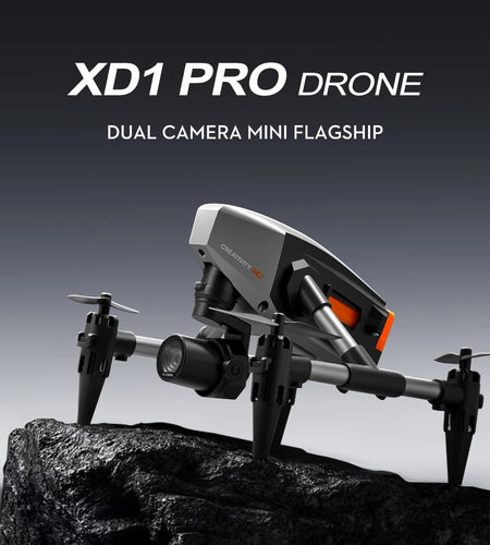 XD1 8K HD dual camera aerial camera, alloy anti-drop mini drone 2.4GWiFi drone foldable four-axis aerial camera