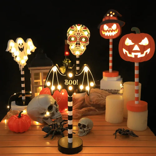 Load image into Gallery viewer, Halloween LED Night Light Pumpkin Ghost Ambiance Lights Battery Powered Waterproof
