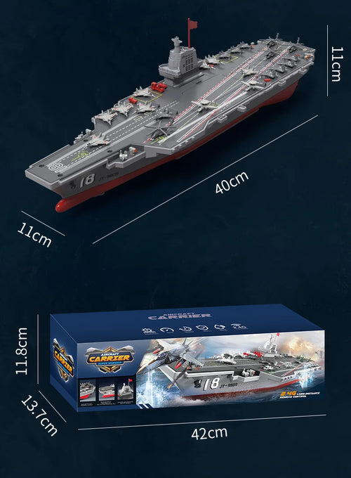 Load image into Gallery viewer, JJRC S19 RC Aircraft 2.4G Remote Control Battleship Boat RC Boat Auto Water Sensor Carrier Boat Toys Gift for Kids Boys
