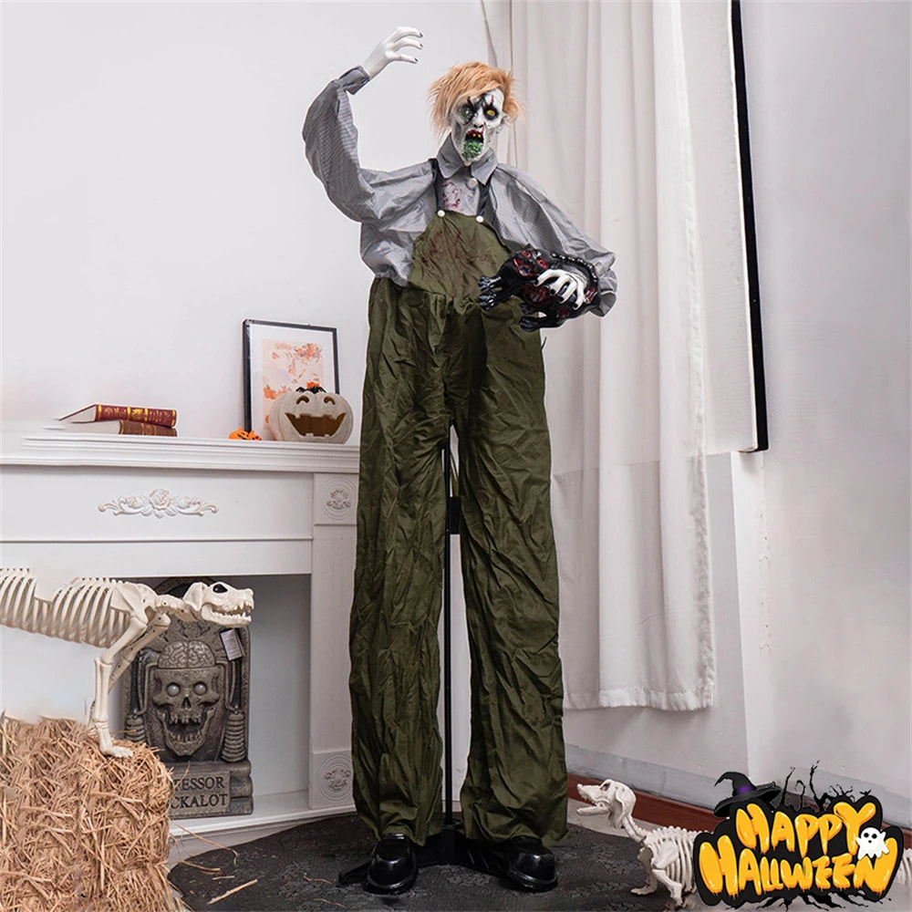 1.9 meters large overalls take cat zombie station haunted house outdoor electric induction horror decoration