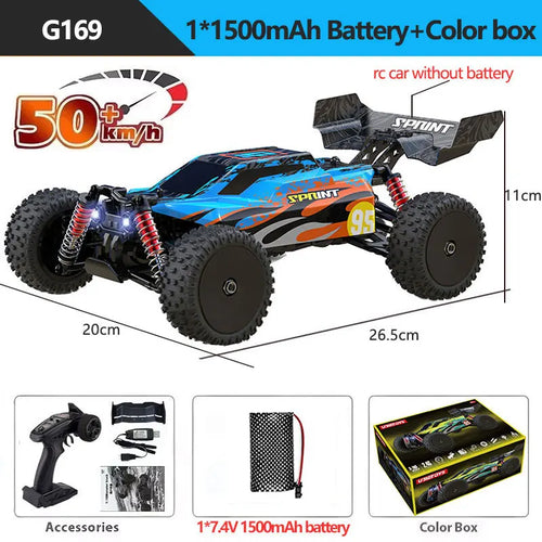 Load image into Gallery viewer, 1:16 4WD RC Car 60KM/H Or 36KM/H With LED 2.4G Remote Control Cars High Speed Drift Monster 4x4 Truck For Kids VS Wltoys 144001
