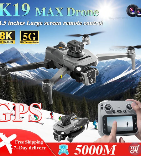 2025 New K19Max RC Drone 8K HD Camera 5G GPS Optical Flow With 360°Laser Obstacle Avoidance RC Helicopter For Boy Adult Toy Gifs