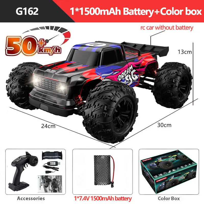 1:16 4WD RC Car 60KM/H Or 36KM/H With LED 2.4G Remote Control Cars High Speed Drift Monster 4x4 Truck For Kids VS Wltoys 144001