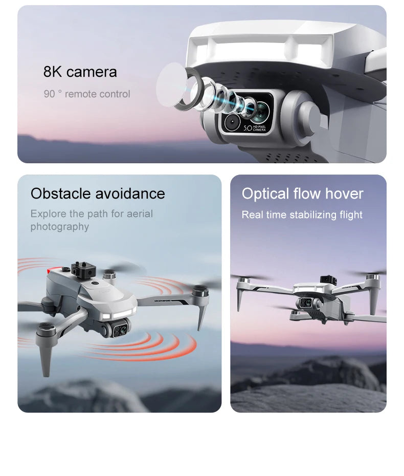 Professional Aerial GPS Return Large Screen FPV RC Drone 8K Auto Spray Optical Flow Obstacle Avoidance Remote Control Quadcopter