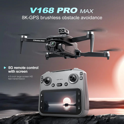 Load image into Gallery viewer, 2025 New V168 Max Drone 8K Professional 5G GPS HD Dual Camera Photography 5KM Brushless Foldable Large Screen RC Quadcopter Toys
