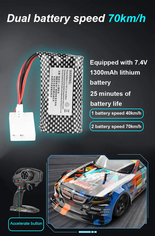 Load image into Gallery viewer, 1:10 70km/h High-speed Drift Remote Control Car 2.4G 4WD Rc Off-road Vehicle Dual-speed Rc Car Children's Christmas Gift
