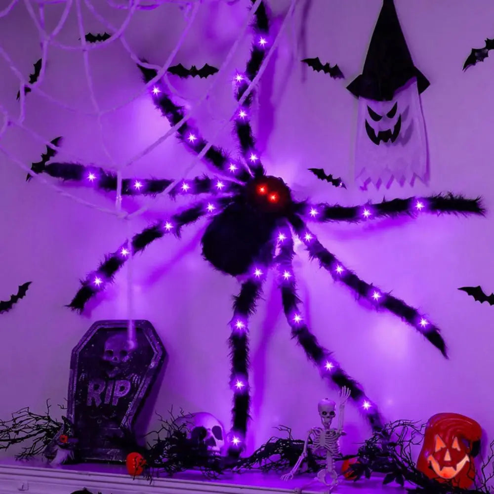 8 Modes Halloween Spider Web Lights Waterproof Glow LED Spider Net 5m Triangle Luminous Halloween Spider Indoor Outdoor