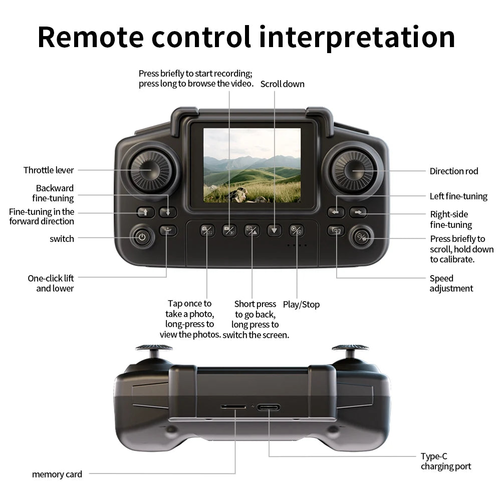 E69 Mini RC Drone 8K HD Camera With LED 5G FPV WiFi Remote Control Aircraft Obstacle Avoidance Quadcopter For Adult Boy Toy Gift