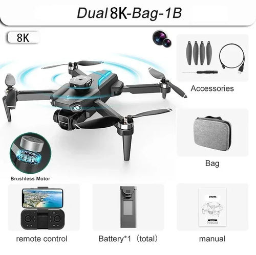 Load image into Gallery viewer, SG109 Pro Mini  Drone 8K Profesional with HD Camera 5G WiFi GPS Folding 4-Axis anti Shake Gimbal Brushless Motoror Quadcopter Ne
