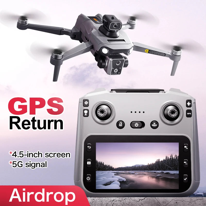K19 MAX RC Drone 8K HD Panorama Shot 360° Laser Obstacle Avoidance GPS Positioning Airdrop Device RC Drone Boy Adults Toys Gifts