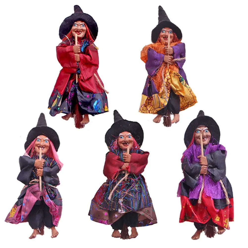 New DIY Decoration Doll Ornaments Halloween Decorate Props Ghost Festival Hanging Doll Witch Figurine Witch Pendant