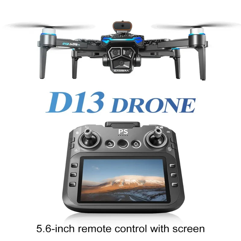 New D13 Drone 4K with Screen Remote Control Professional Brushless Motor Laser Obstacle Avoidance Foldable Quadcopter RC Toy