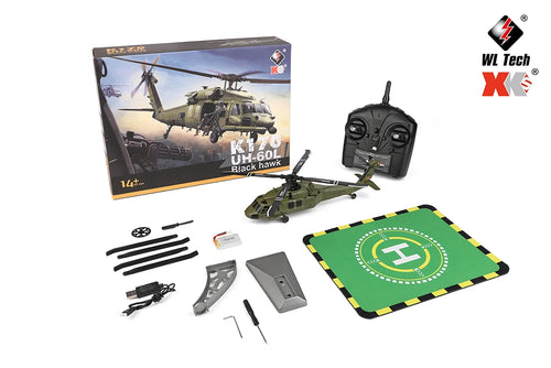 Load image into Gallery viewer, Wltoys K170 UH-60L RC Plane 2.4G 4CH 6-Axis Gyro Brushless Motor Military Green Helicopter RTF And XK K170 Birthday Gift for Kid
