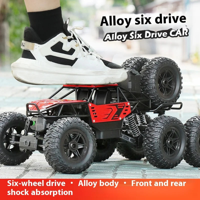Trendy And Cool Oversized Remote Four-Wheel Drive Climbing Big Foot Car, Six Wheel Drive Racing Car, Boys' Charging Toy Car