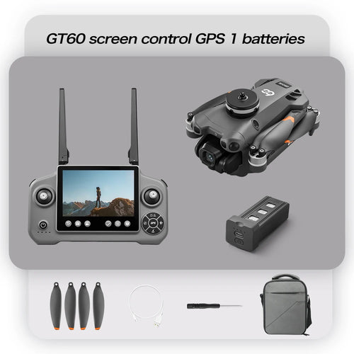 Load image into Gallery viewer, GT60 4K GPS Drone Professional with  4.5Inch Screen WiFi FPV Aerial Photography 360° Obstacle Avoidance Quadcopter Airdrop Toys

