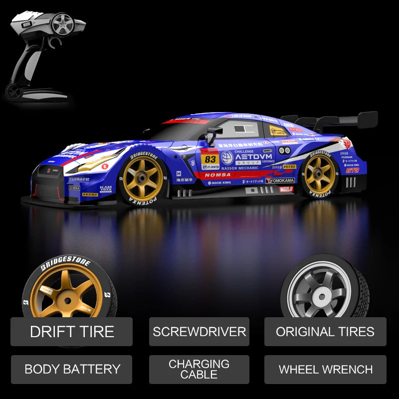 Rc Car 4WD Drift Racing 2.4G Dual Motors 40km/H 40 Minutes Long Battery Life 1:16 GTR Remote Control Car Outdoor Racing Car Toys