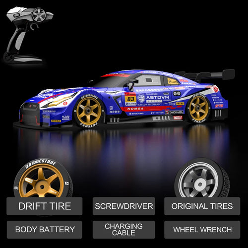 Load image into Gallery viewer, Rc Car 4WD Drift Racing 2.4G Dual Motors 40km/H 40 Minutes Long Battery Life 1:16 GTR Remote Control Car Outdoor Racing Car Toys
