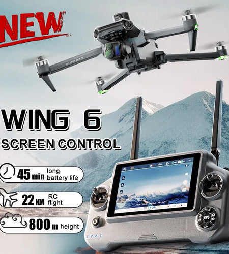 2025 Wing 6 Professional 8K High-Definition Aerial Photography GPS Drone 3-Axis Mechanical Brushless Stabilization Gimbal 20km