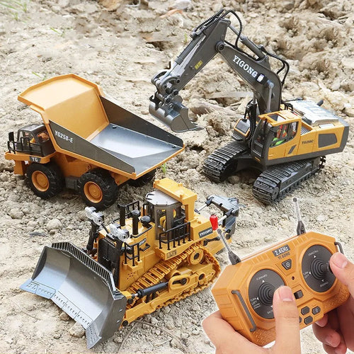 Load image into Gallery viewer, Remote Control Excavator Bulldozer Dump Truck Rc Car Toys Electric Engineering 2.4g High-Tech Vehicle Model Toys For Kids Gifts
