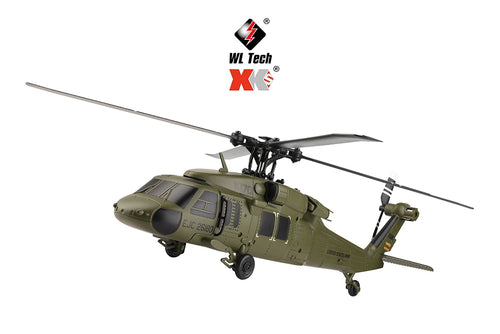 Load image into Gallery viewer, Wltoys K170 UH-60L RC Plane 2.4G 4CH 6-Axis Gyro Brushless Motor Military Green Helicopter RTF And XK K170 Birthday Gift for Kid
