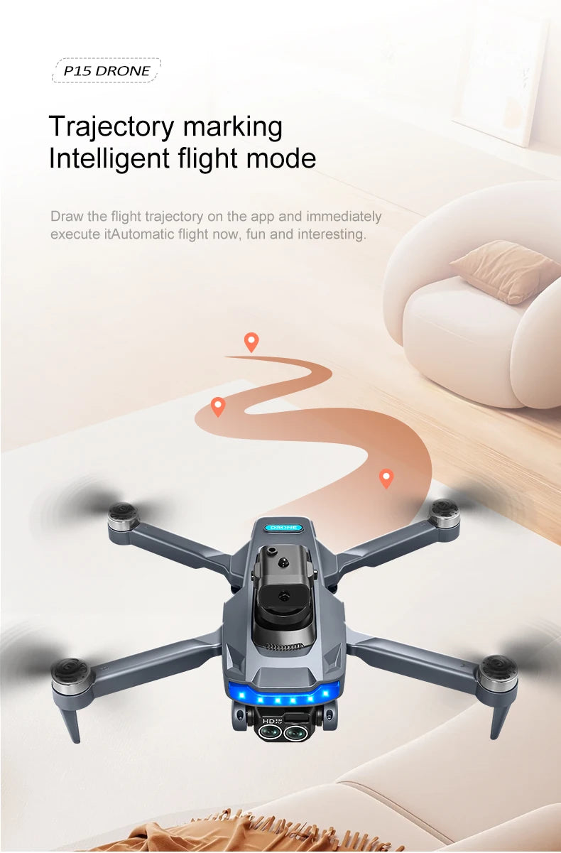 P15 Screen Control Drone 8K Professional Camera HD Aerial Photography Dual-Camera Omnidirectional Obstacle Avoidance Drone