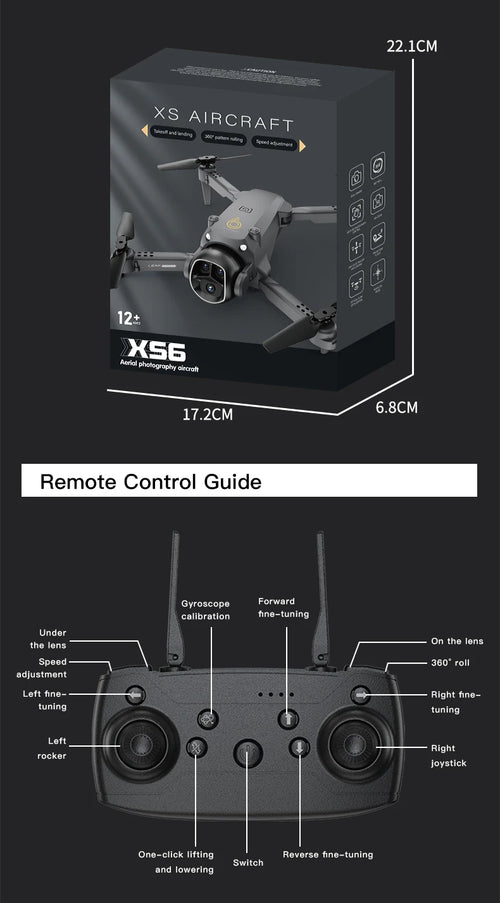 Load image into Gallery viewer, XS6 RC Mini Drone 8K HD Dual Camera 360° Obstacle Avoidance Optical Flow Indoor Outdoor Quadcopter Toys For Kids Birthday Gift
