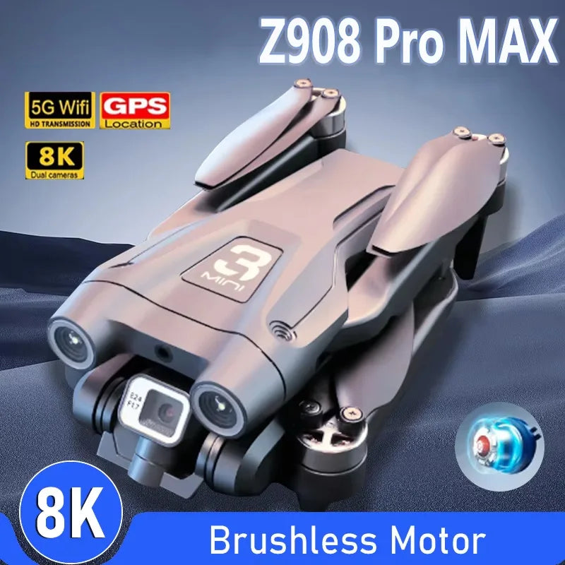 2025 New Z908 Pro /MAX 8K Drone ESC Professional 8K Dron Optical Flow Localization 3sided Obstacle Avoidance Quadcopter Toys