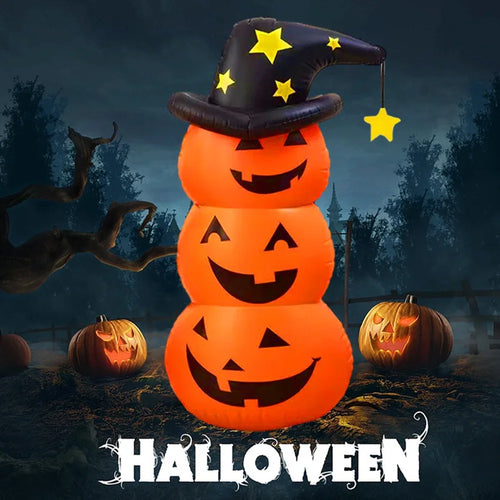 Load image into Gallery viewer, Halloween Standing Inflatable Pumpkin Windproof Stacked Pumpkins Festival Theme Party House Outdoor Courtyard Tumbler Toy Props
