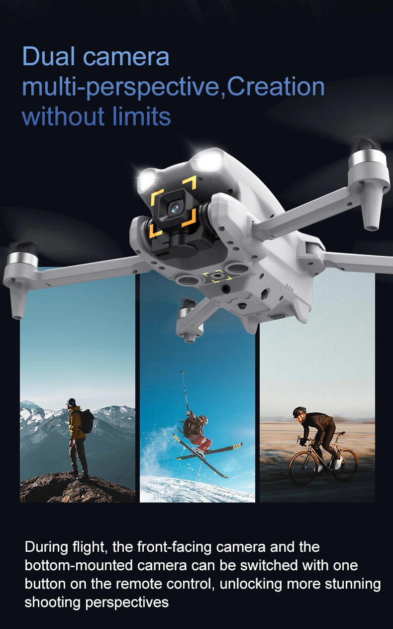 New LF812 Drone 4K/8K Professional HD 360° Dual Cameras 5G GPS WIFI Brushless Motors Obstacle Avoidance Foldable Quadcopter Toys