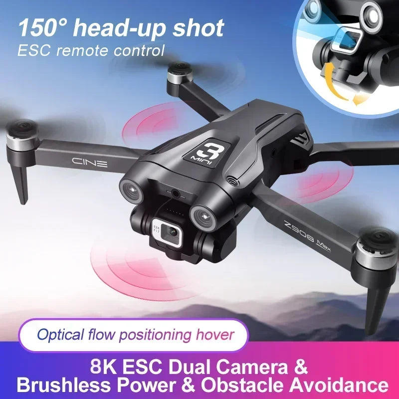 2025 New Z908 Pro /MAX 8K Drone ESC Professional 8K Dron Optical Flow Localization 3sided Obstacle Avoidance Quadcopter Toys