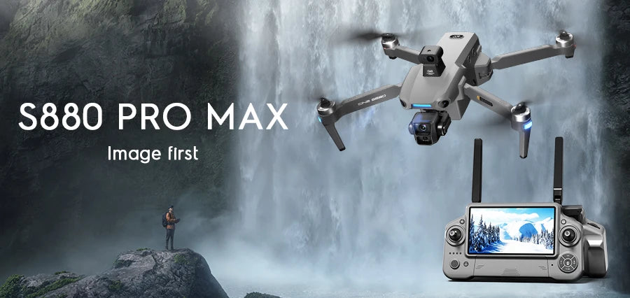 S880 Flagship Drone 8K Dual Cameras 3-Axis Gimbal 5G FPV GPS Return TouchScreen RC Obstacle Avoidance Optical Flow Hovering Dron