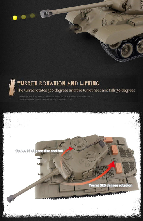 Load image into Gallery viewer, 1:16 Henglong 3838-1 American M26 Pershing Heavy Tank RC Model  Metal Tank Simulation Model Remote Control Athletic Toys
