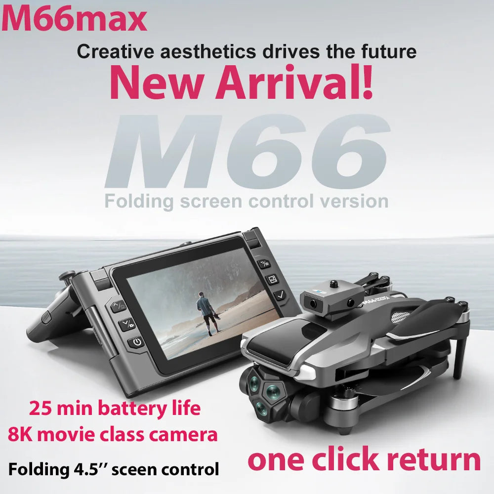 2025 New M66 Drone HD Folding Remote Control With Camera And Screen 5G FPV Camera Quadcopter Brushless Motor RC Quadcopter