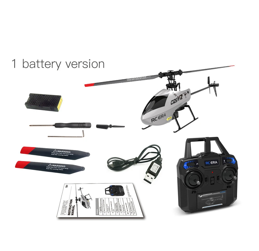RC ERA C129V2 RTF RC Helicopter 2.4GHz 6-axis Gyroscope One Click 3D Flip Remote Control Aircraft Hobby Toys