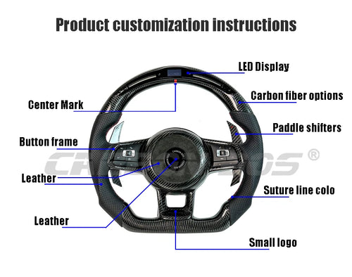 Load image into Gallery viewer, Carbon Bos Racing Wheel for Ford Steering Wheel Forged Carbon Fiber for Ford Xr6 Mk2 Ford Falcon Perforated Leather Car Handle
