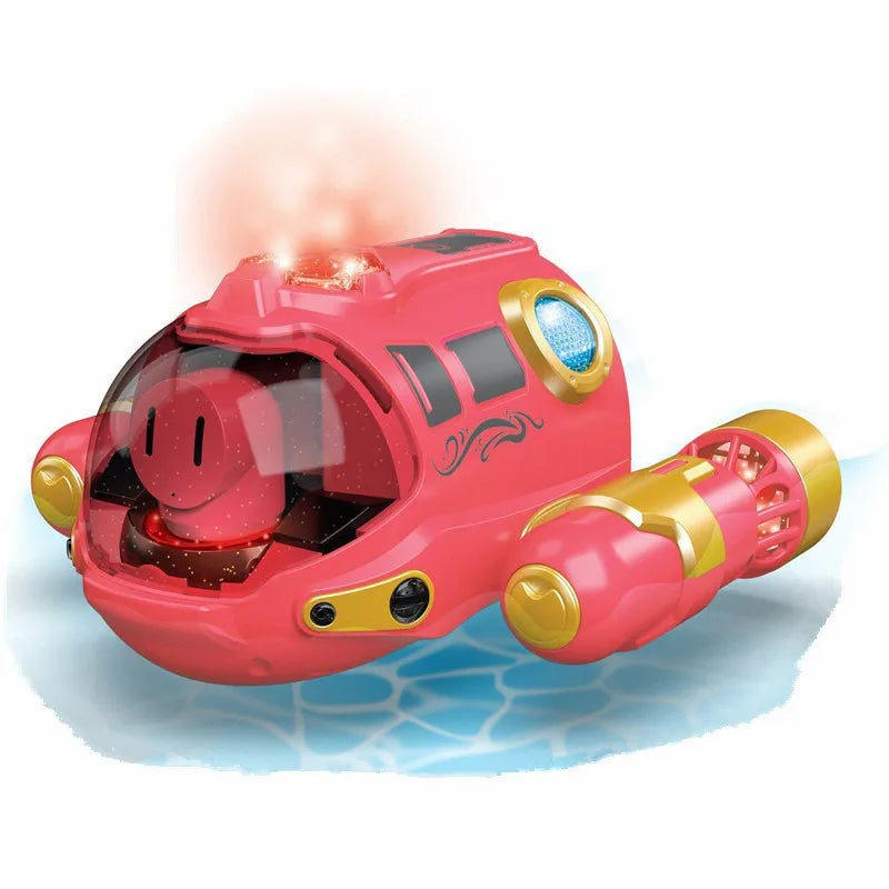 2.4GHz Rc Boat Toys Remote Control Boat Waterproof Spray Swimming Pool Bathing RC Steamboat For Boys And Girls Children Gift
