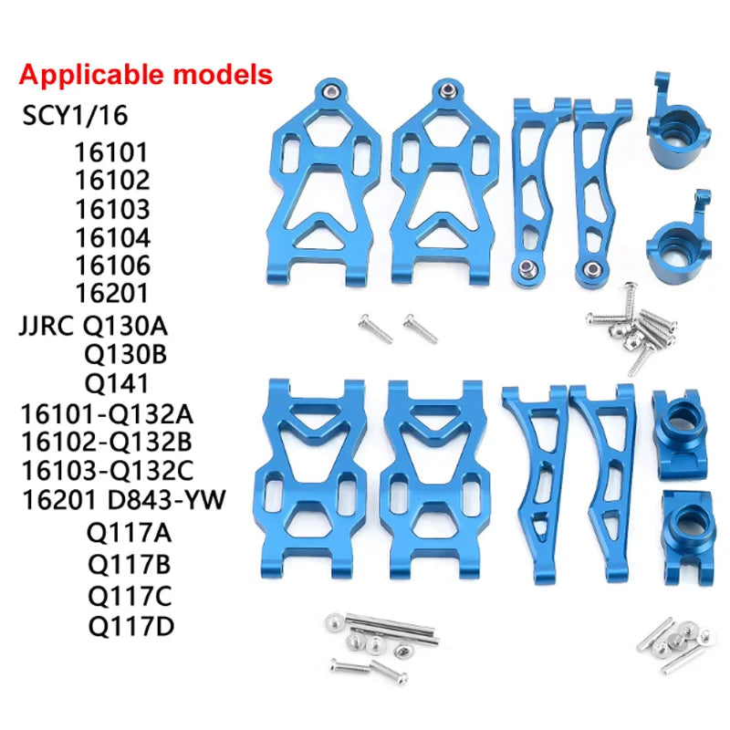 Aluminum Alloy Suspension Arm Wheel Seat Steering Cup Set Upgrade Metal Parts Accessories For SCY RC Car 16101 16102Pro 16103