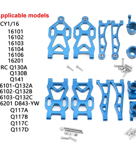 Aluminum Alloy Suspension Arm Wheel Seat Steering Cup Set Upgrade Metal Parts Accessories For SCY RC Car 16101 16102Pro 16103