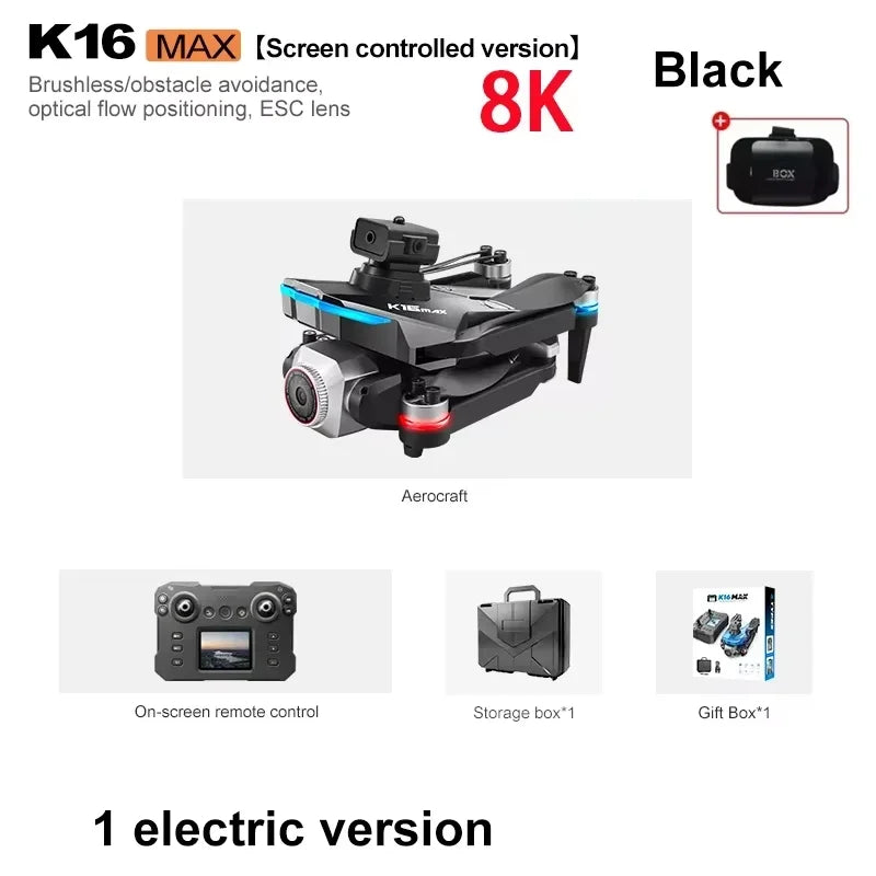 K16 Uav Aerial Photography 8K High-Definition Camera Screen Controlled Version Foldable Four-Axis Remote Control Aircraft Toys
