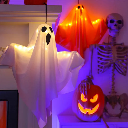 Load image into Gallery viewer, 2024 LED Glow Ghost Party Halloween Decoration for Home Indoor Outdoor Haunted House Bar Hanging Horror Props with Lights
