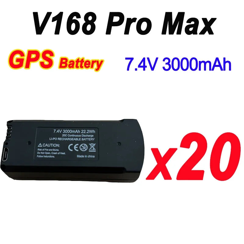 V168 Pro Max Battery 7.4V 3000mAh Original Battery V168 Dron 3.7V 2000mAh For V168 RC Quadcopter Spare Battery Parts Accessories