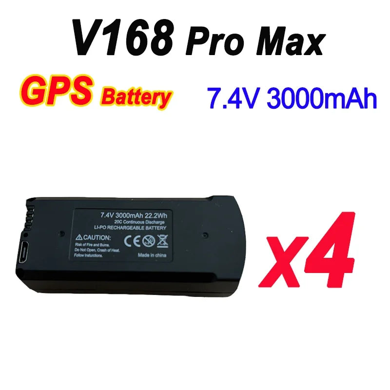 V168 Pro Max Battery 7.4V 3000mAh Original Battery V168 Dron 3.7V 2000mAh For V168 RC Quadcopter Spare Battery Parts Accessories