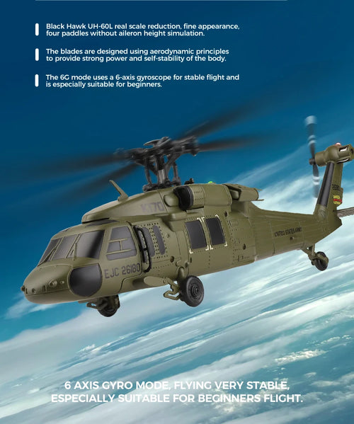 Load image into Gallery viewer, Wltoys K170 UH-60L RC Plane 2.4G 4CH 6-Axis Gyro Brushless Motor Military Green Helicopter RTF And XK K170 Birthday Gift for Kid
