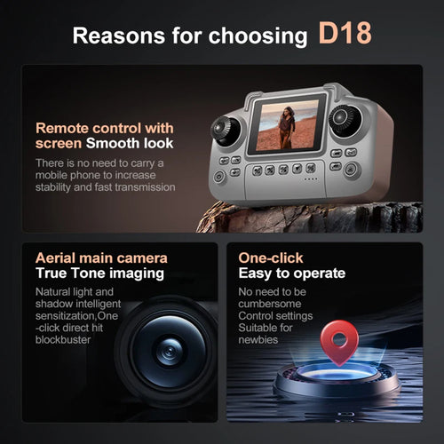 Load image into Gallery viewer, D18 GPS Drone 8K Aerial HD Dual Camera Intelligent Obstacle Avoidance Brushless Power 5G WIFI GPS Return Screen RC Drone
