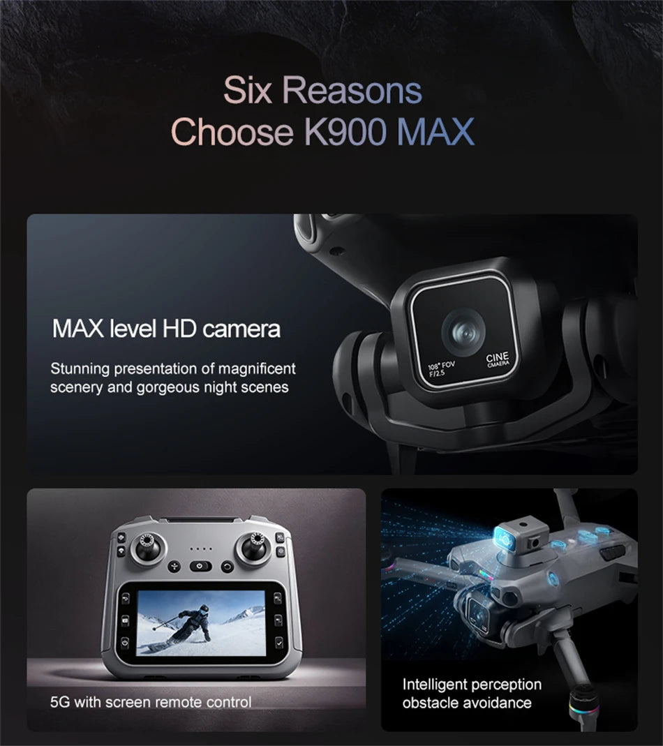 2026 K900 MAX GPS 8K Drone Fishing Air Drop Automatic Turnaround 5G Screen Obstacle Avoidance Drone Professional Camera FPV Dron