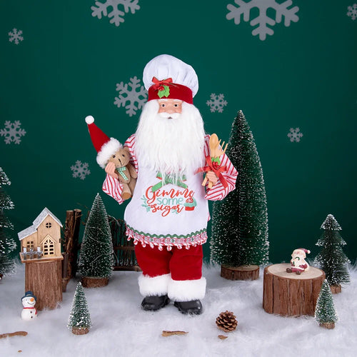 Load image into Gallery viewer, Large Size Christmas Tree Decoration Cooking Chef Santa Claus Statue Doll with Gingerbread House Christmas Tree Topper

