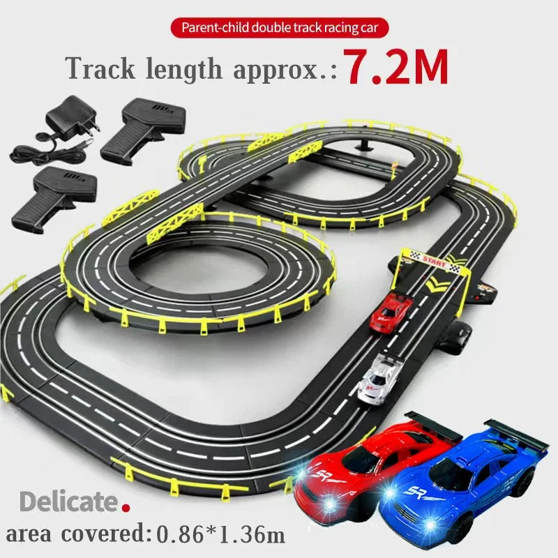 Slot car track Electric rail car 1:43 double remote control racing track toy automatic racing electric track children Christmas gift