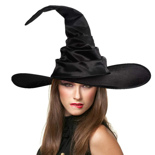 Load image into Gallery viewer, Halloween Folds Witch Wizard Black Hat Party Cosplay Costume Headgear Devil Cap Props Decoration Supplies for Adult Women Men
