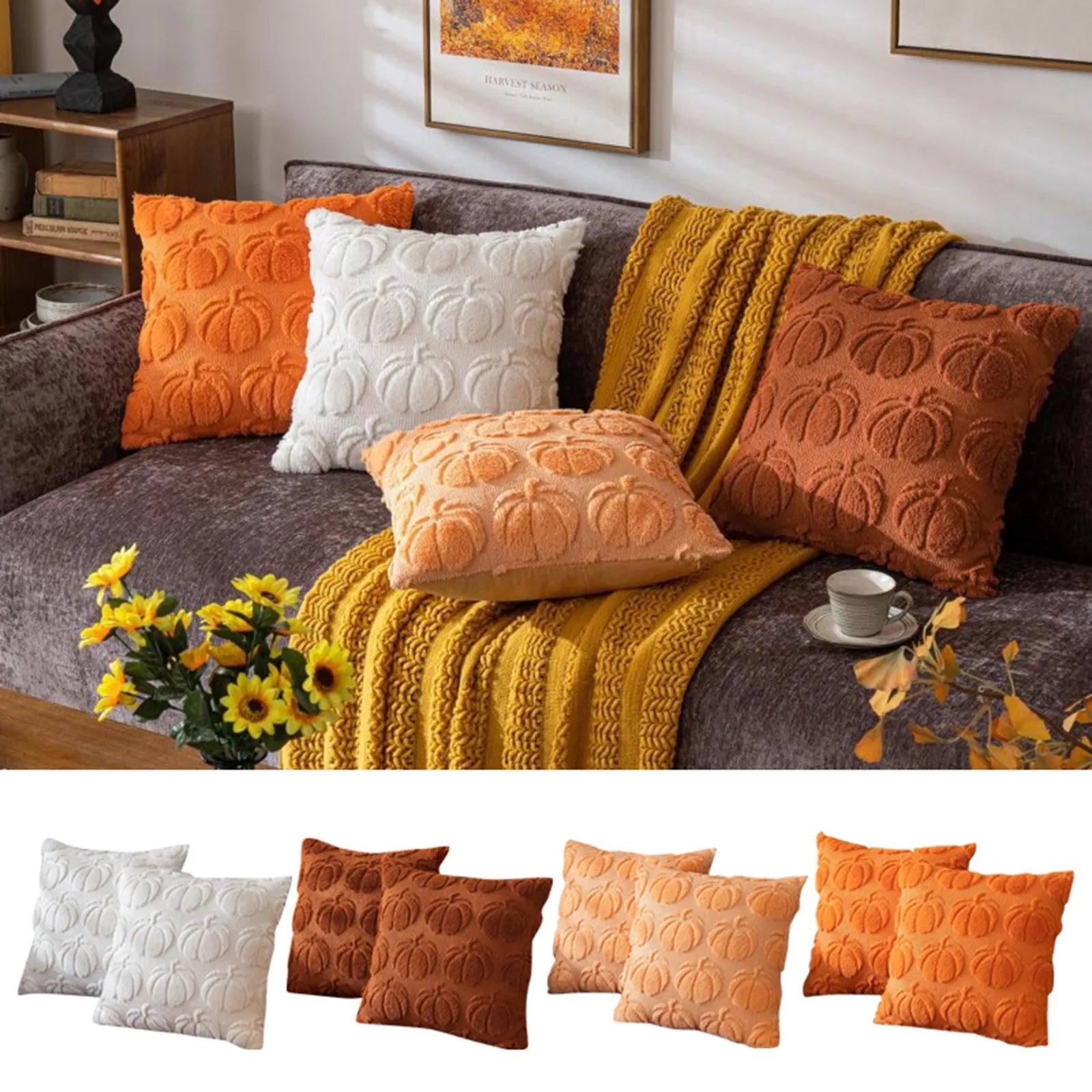 Halloween Throw Pillow Cover Plush Cushion Holiday Decoration Living Room Sofa Cushion Cover